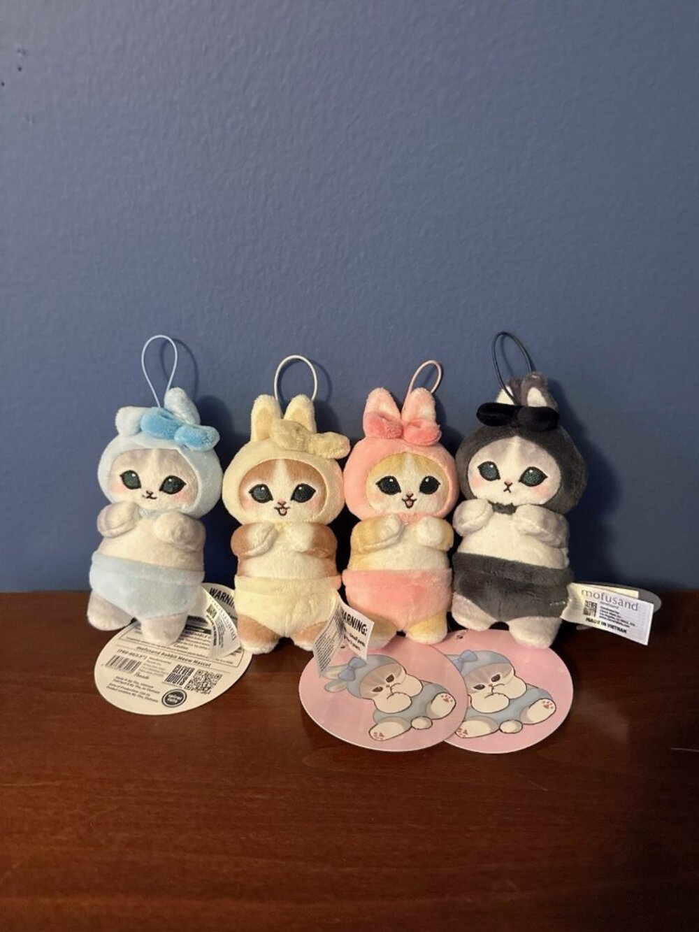 NWT Mofusand Rabbit Usa-nyan cat Plush Doll Mascot 4” Set of 4 Parade US SELLER
